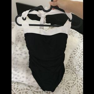 Ralph Lauren White and Black One-Piece Swimsuit